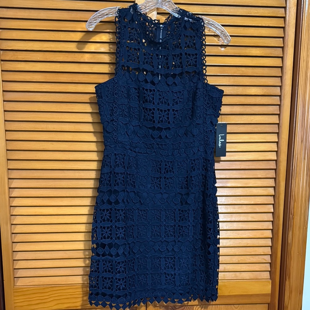 Navy Blue Lace Dress